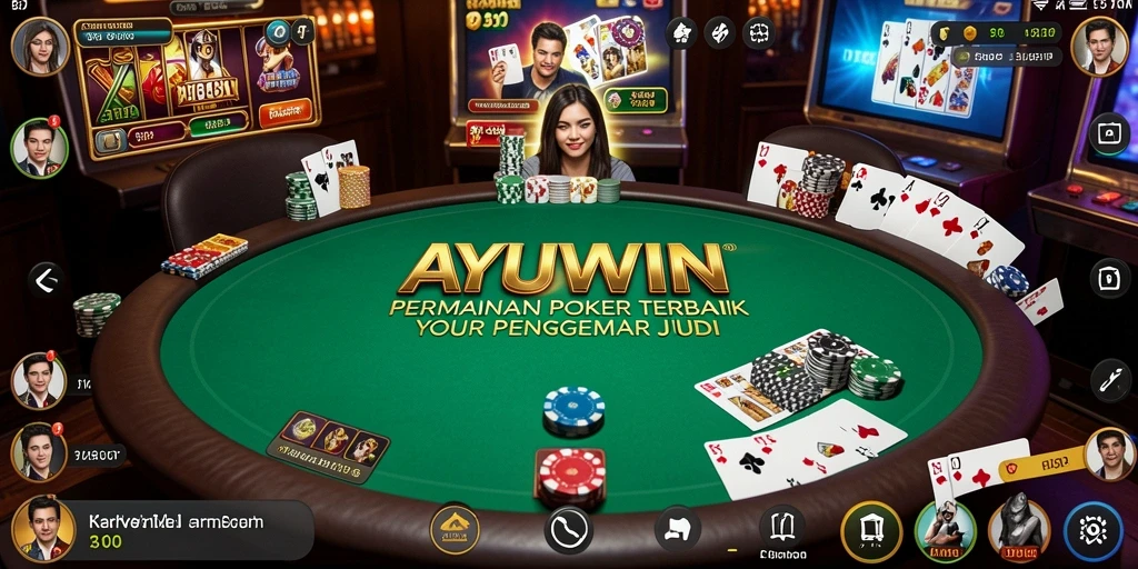 Tampilan gameplay AYUWIN yang menarik dalam permainan Poker.