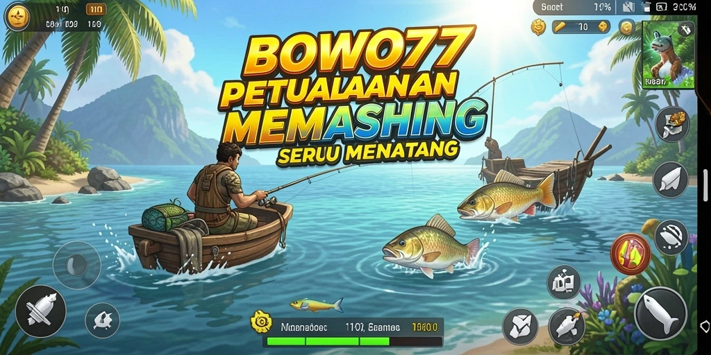 Tampilan gameplay BOWO77 menampilkan aksi memancing yang seru.