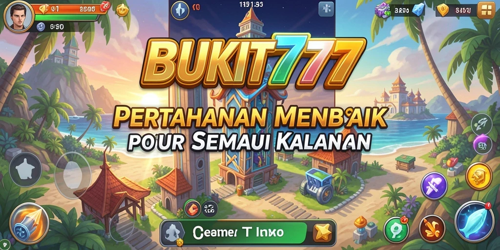 Screenshot BUKIT777 menampilkan aksi pertahanan menara yang seru.