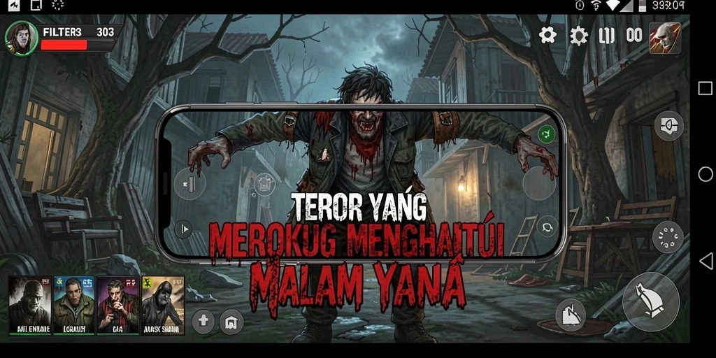 Tampilan gameplay FILTER303 menampilkan suasana Horror yang mencekam dan menegangkan.
