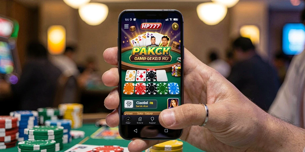 Tampilan gameplay seru dari HP777, menampilkan pertarungan strategis antar pemain Poker.