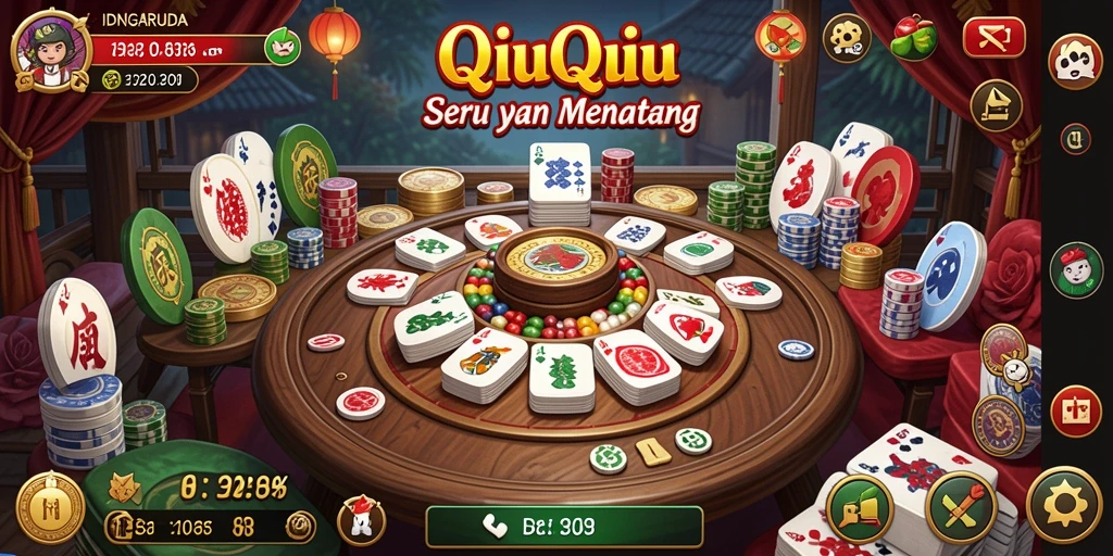 Screenshot gameplay IDNGARUDA yang menampilkan keseruan bermain QiuQiu.
