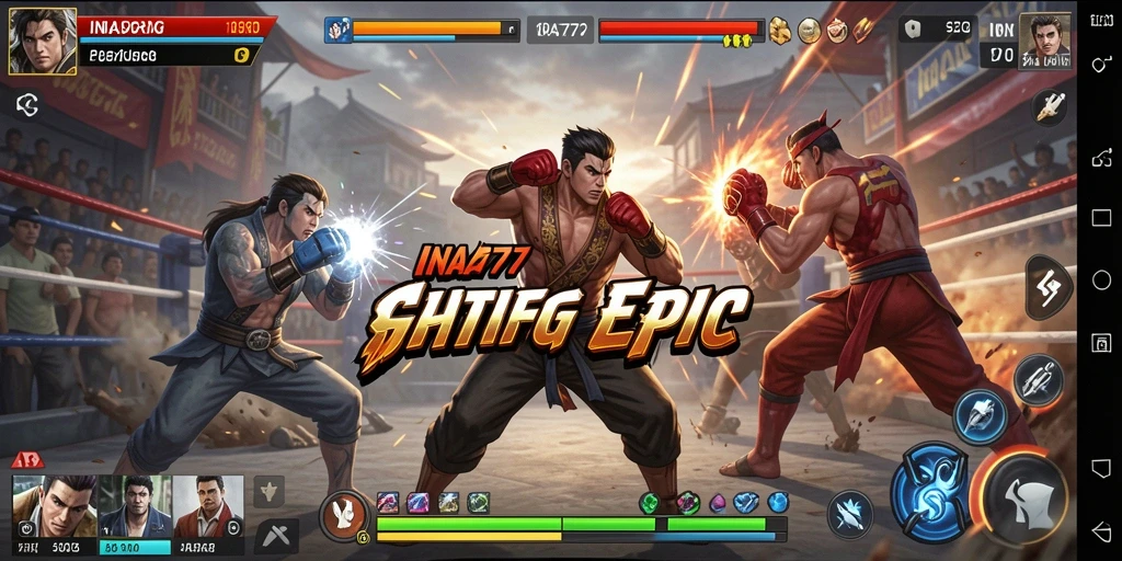 Tampilan gameplay pertarungan seru di INA777.