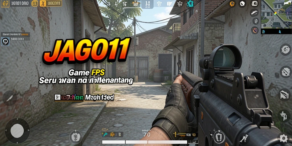 Screenshot gameplay JAGO11 menampilkan aksi tembak-menembak yang mendebarkan.