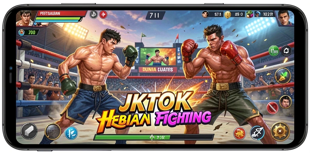 Screenshot JKTOK menampilkan aksi pertarungan yang mendebarkan.