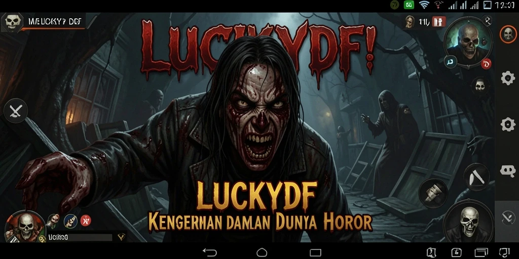 Tampilan gameplay menakutkan di dunia horor LUCKYDF.