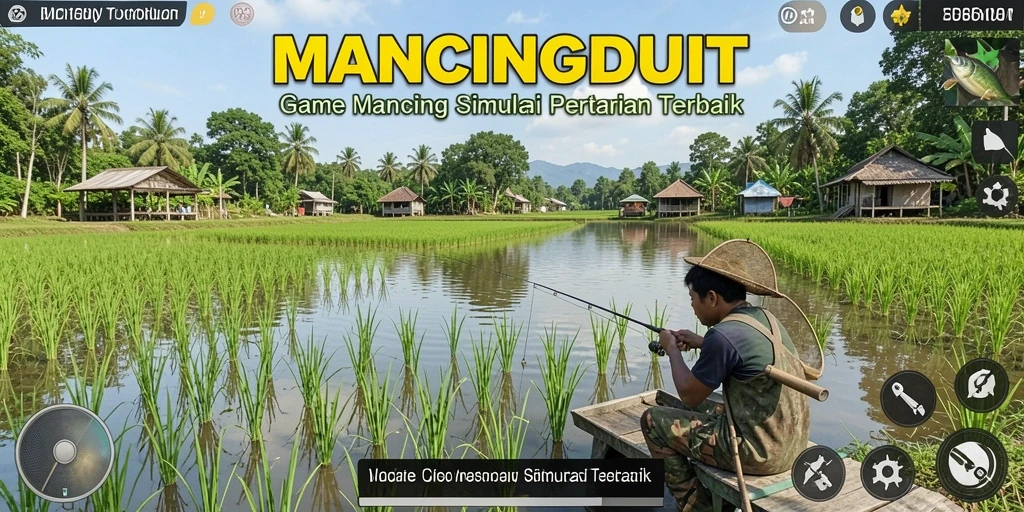 Pengalaman memancing yang menyenangkan di lahan pertanian.