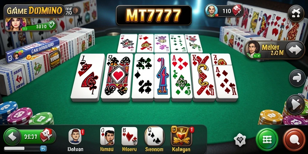Tampilan gameplay seru dari permainan Domino MT777.