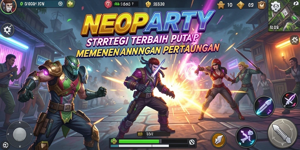 Tampilan menarik dari gameplay NEOPARTY yang penuh strategi.