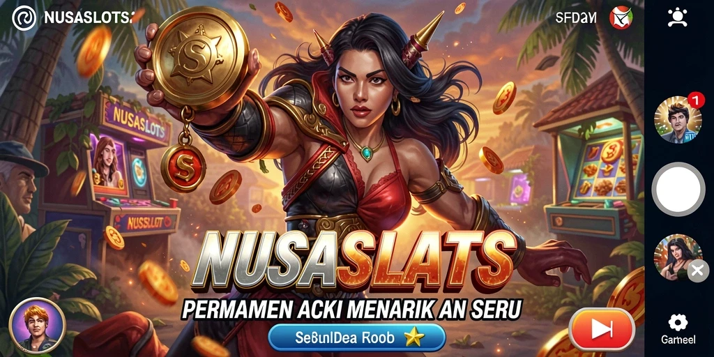 Tangkapan layar yang menunjukkan aksi mendebarkan dalam NUSASLOTS.