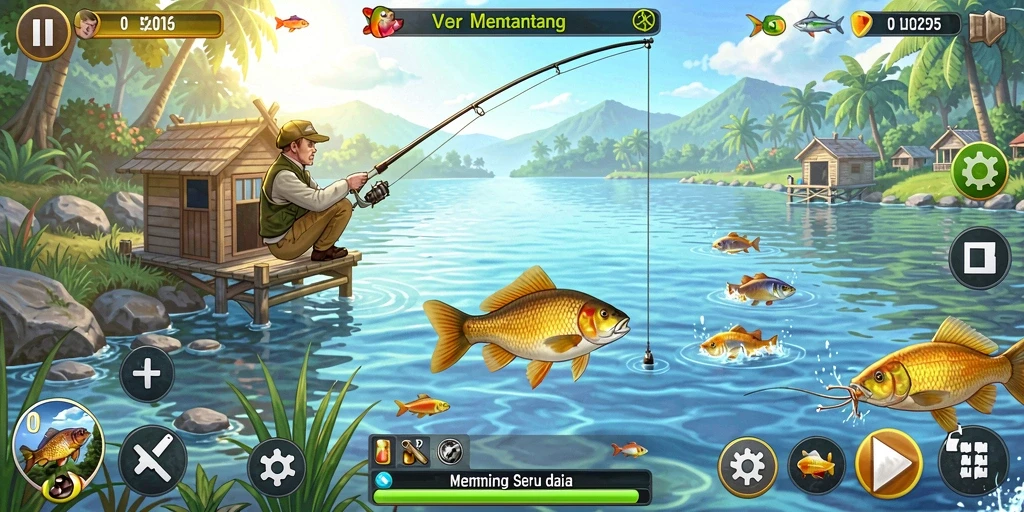 Tangkapan ikan yang menantang dalam gameplay PP7.