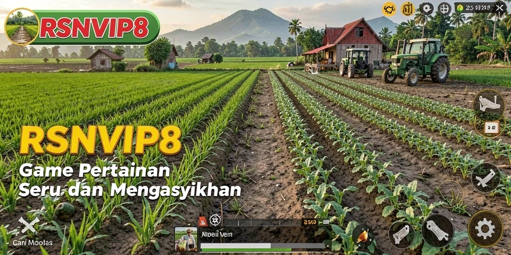 Screenshot dari gameplay RSNVIP8 menampilkan aktivitas bertani yang seru.