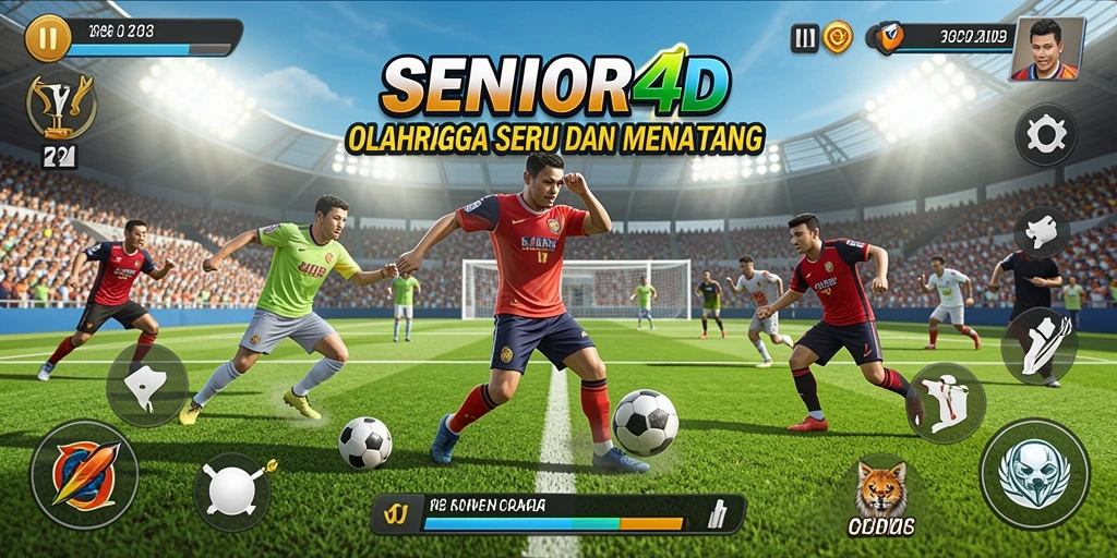 Screenshot gameplay SENIOR4D yang menarik dan penuh aksi olahraga.