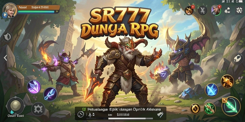 Tangkapan layar utama <strong>SR777</strong> menampilkan aksi seru dalam gameplay RPG.