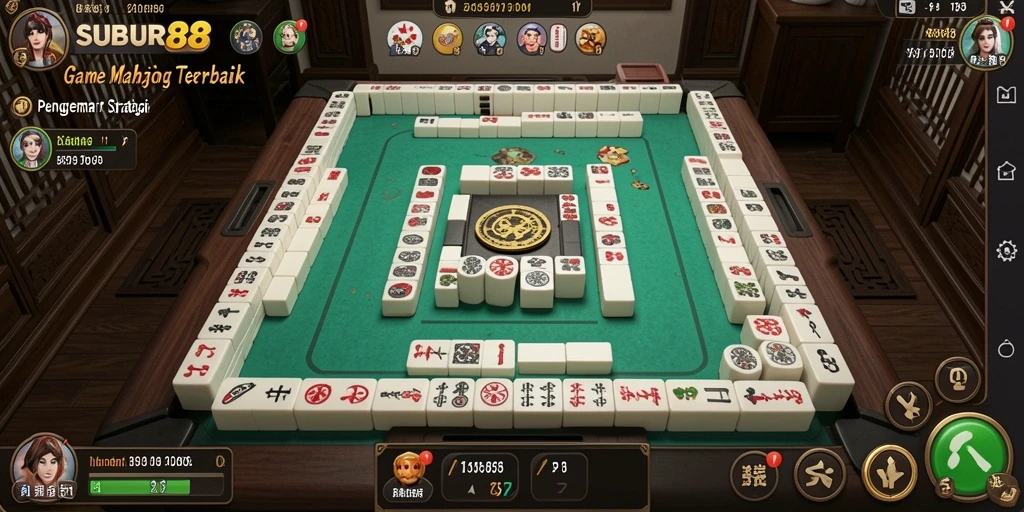 Tampilan gameplay SUBUR88 dengan keseruan permainan Mahjong yang menantang.