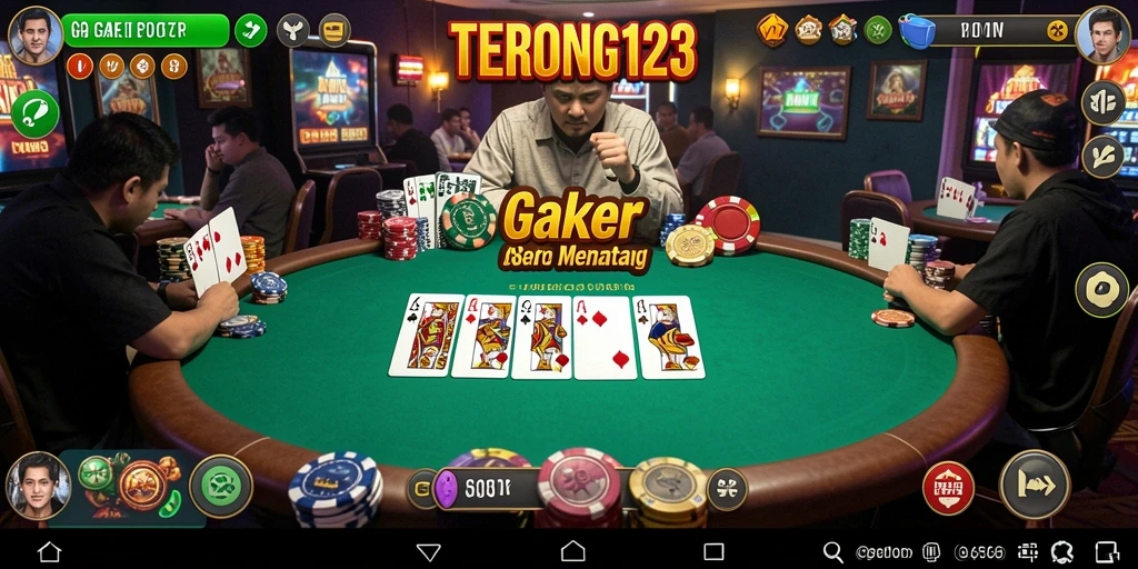 Tampilan gameplay seru dalam TERONG123 saat bermain Poker.