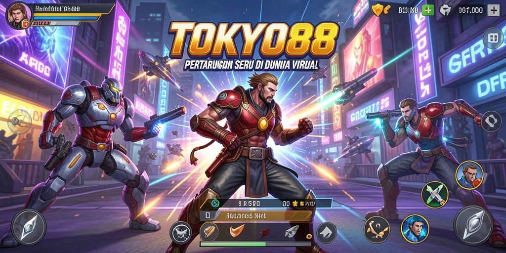 Tampilan gameplay dari <strong>TOKYO88</strong> menunjukkan pertarungan yang intens dan grafik yang luar biasa.