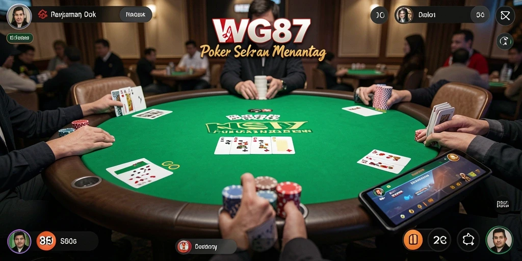 Tampilan screenshot gameplay menarik dari WG87 yang penuh strategi poker.